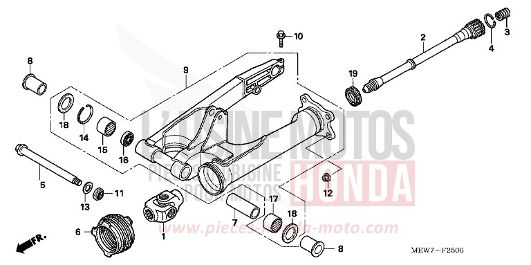 SWINGARM for Deauville ABS SPANGLE SILVER METALLIC (NHA49) from 2010